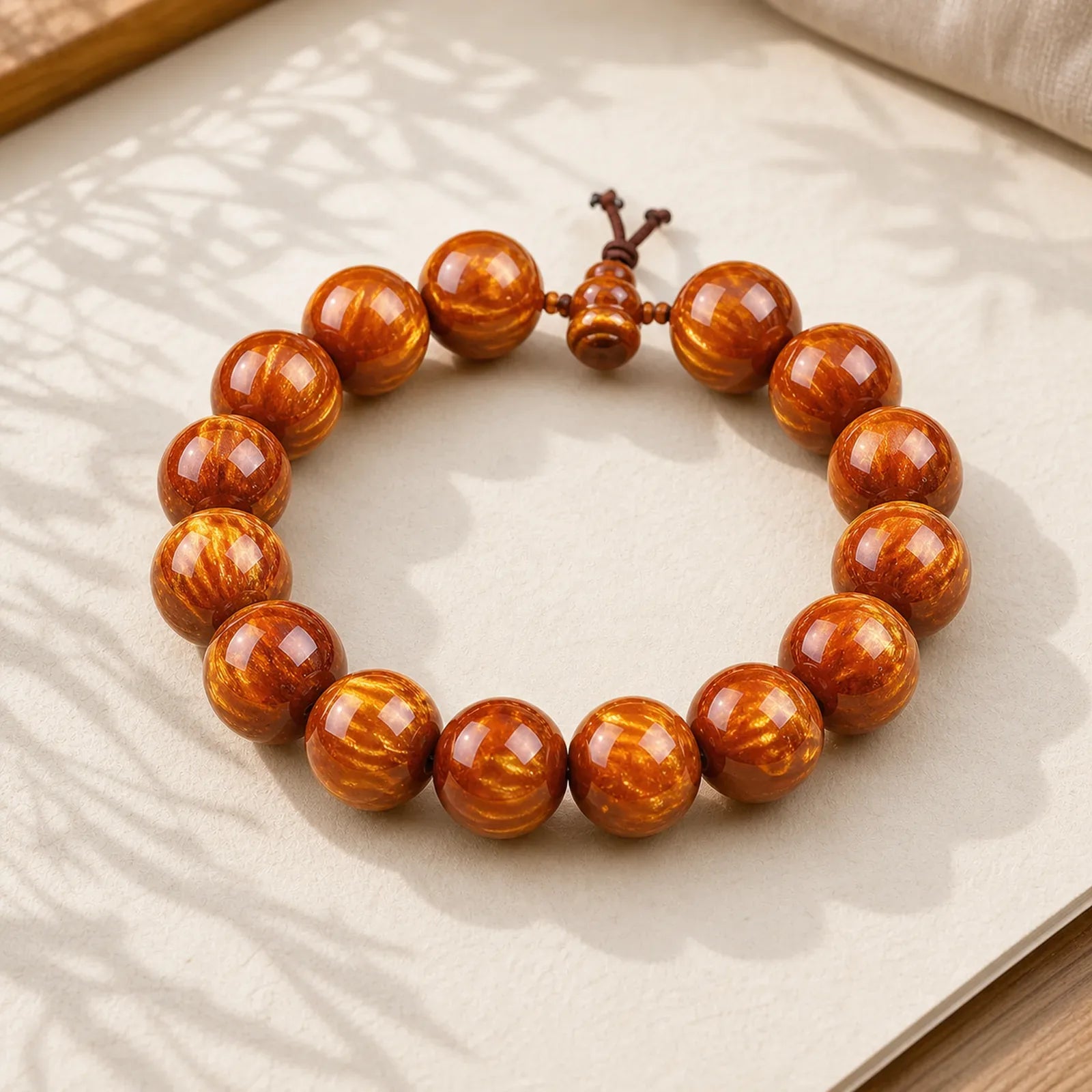 Golden Sea Willow Success Positive Bracelet Mala featuring Golden Sea Willow, Colorful Sea Willow