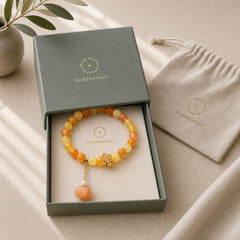 Golden Silk Jade Chinese Knotting Pumpkin Wealth Bracelet featuring Golden Silk Jade, Chinese Knotting, Copper