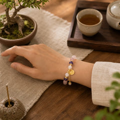 Golden Silk Jade Fu Character Rabbit Ward Off Evil Spirits Bracelet featuring Golden Silk Jade, Fu Character
