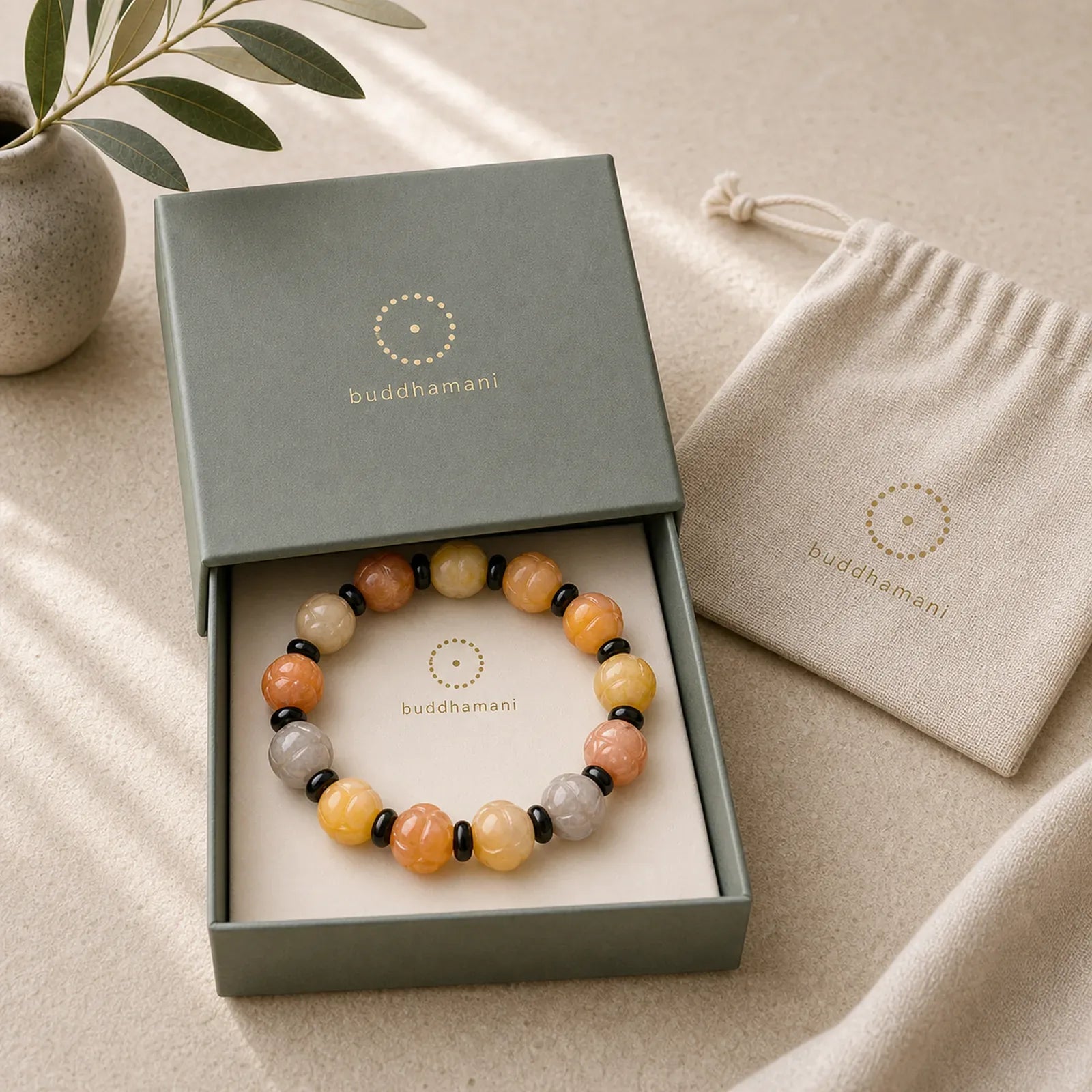 Golden Silk Jade Lotus Wealth Luck Bracelet featuring Golden Silk Jade, Lotus, Lotus Symbol
