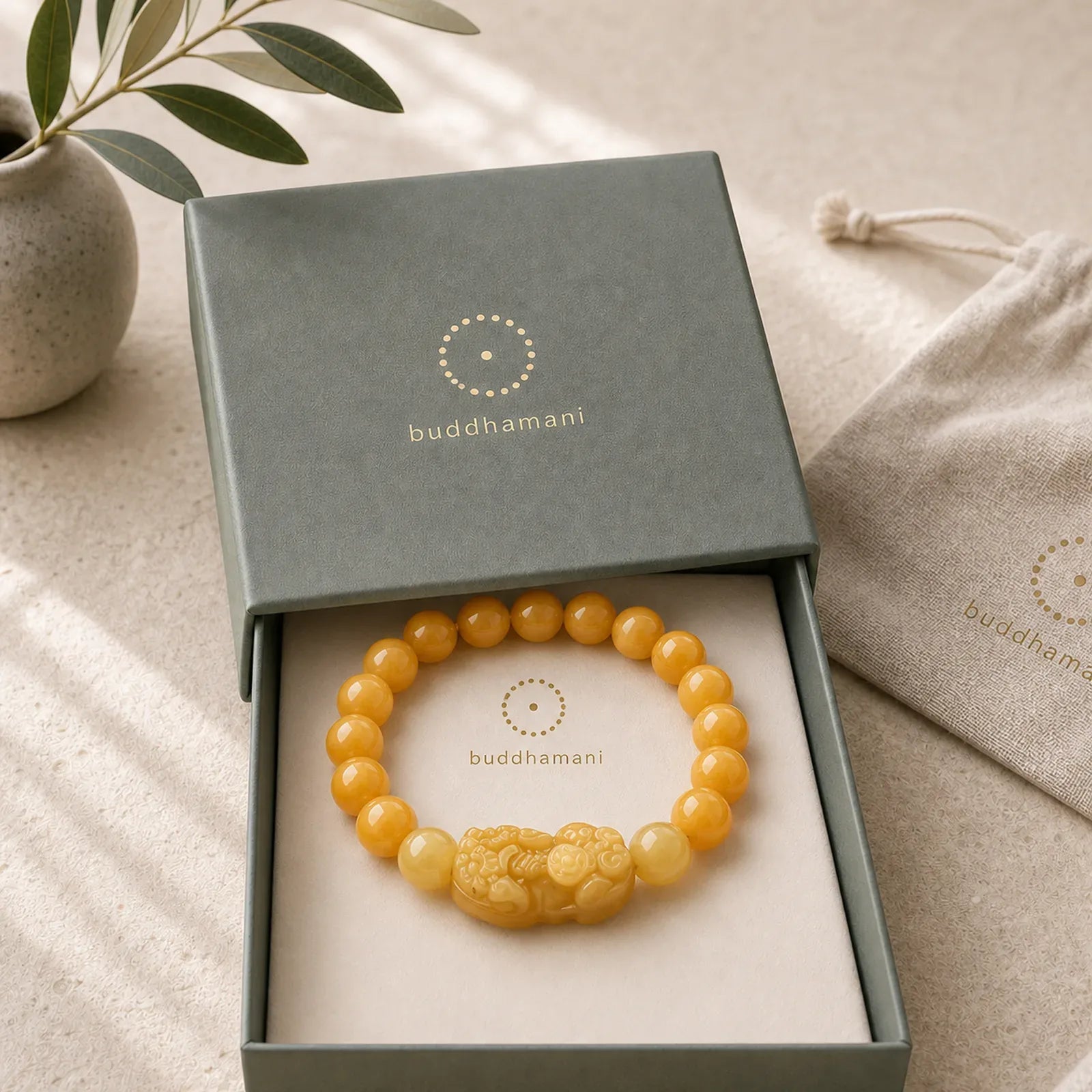 Golden Silk Jade Pixiu Wealth Bracelet featuring Golden Silk Jade, Pixiu
