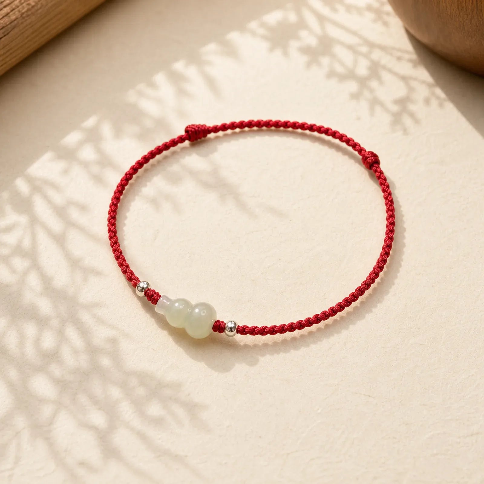 Gourd Hetian Jade Red String Prosperity Bracelet Anklet featuring Jade, Red String