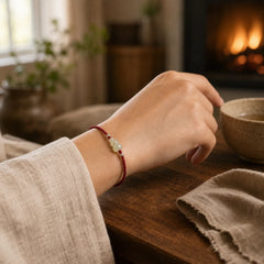 Gourd Hetian Jade Red String Prosperity Bracelet Anklet featuring Jade, Red String