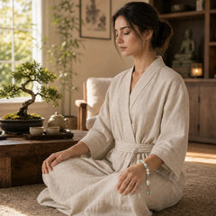 Gradient Bodhi Seed Nine Tailed Fox Cat Paw Claw Pine Cone Peace Bracelet (Extra 40% Off | USE CODE: FS40) featuring Bodhi Seed, Nine-Tailed Fox, Green Aventurine