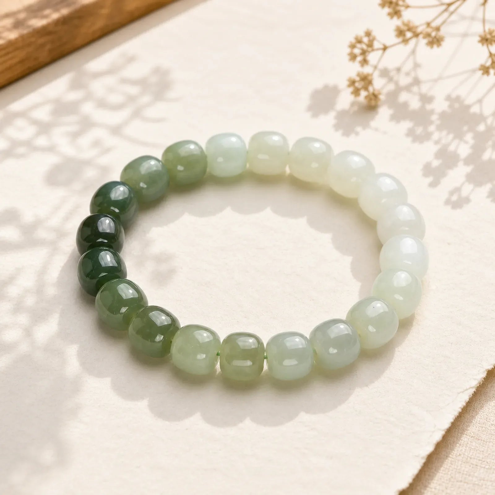 Gradient Jade Luck Blessing Bracelet featuring Jade