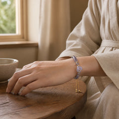 Gray Agate Copper Hook Peace Cuff Half Bracelet Bangle featuring Gray Agate, Copper, Jade