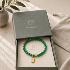 Green Agate Ingot Fu Character Relaxation Hope Bracelet featuring Green Agate, Fu Character