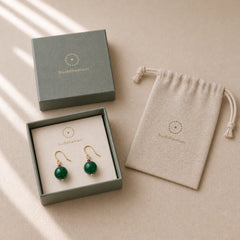 Green Agate Round Support Drop Earrings featuring Green Agate, Copper, Silver