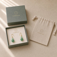 Green Aventurine Luck Drop Earrings featuring Green Aventurine, Copper, Silver