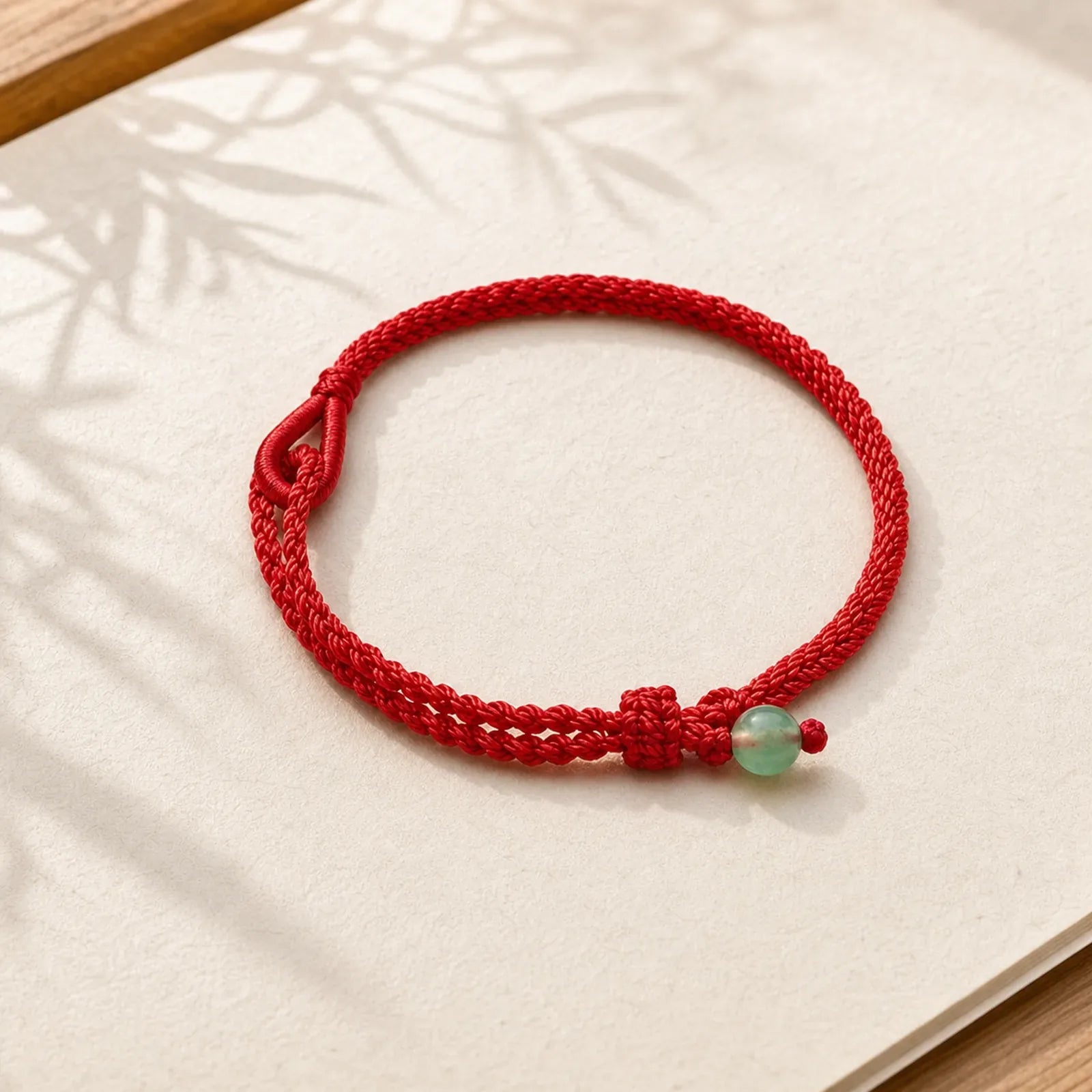 Green Aventurine Red String Balance Bracelet featuring Green Aventurine, Red String, Rose Quartz