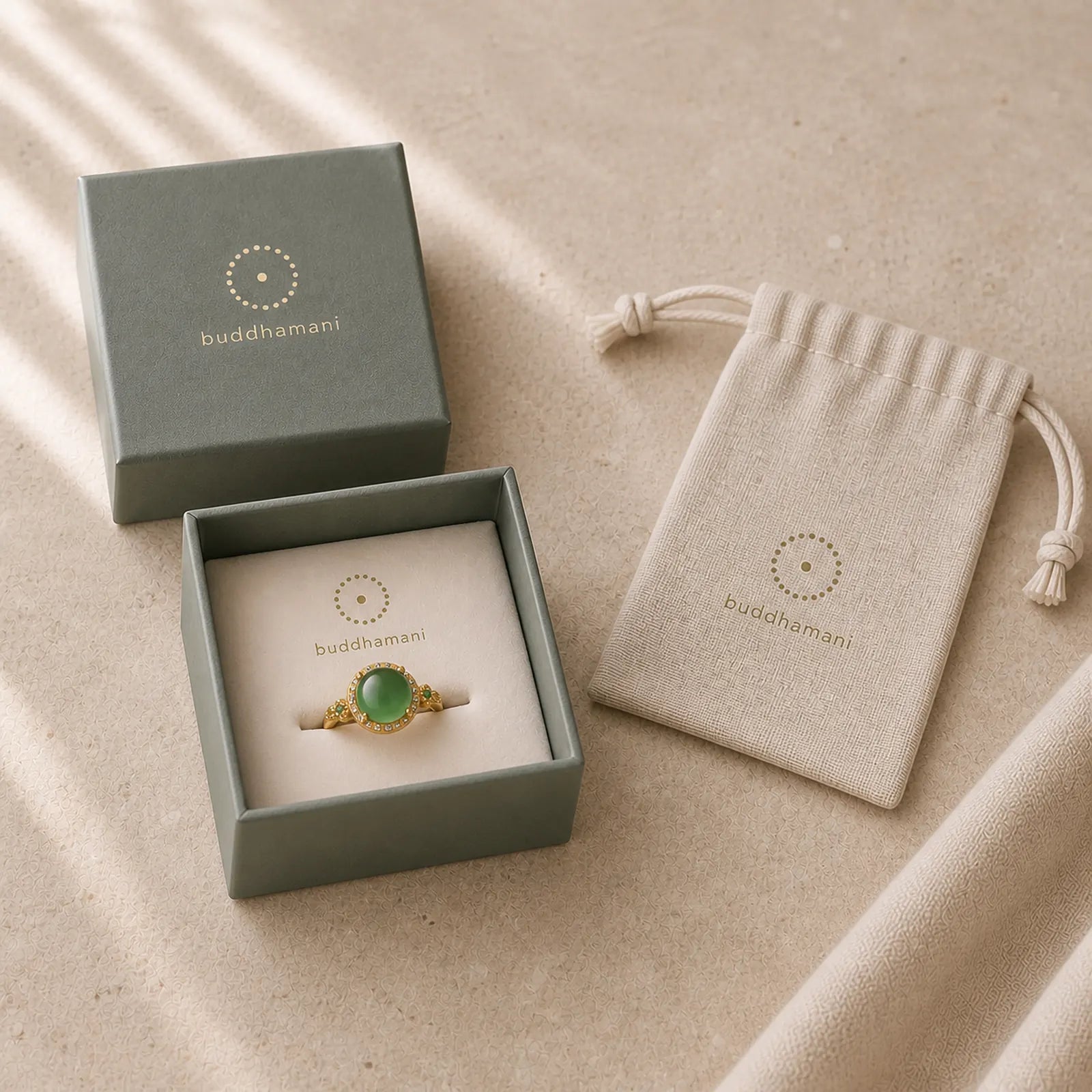 Green Jade Fortune Ring featuring Green Jade, Jade, Cyan Jade