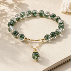Green Phantom Crystal Confidence Charm Bracelet featuring Green Phantom, Clear Quartz / White Crystal, Red Phantom