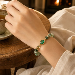 Green Phantom Green Crystal Confidence Bracelet featuring Green Phantom, Green Crystal, Clear Quartz / White Crystal