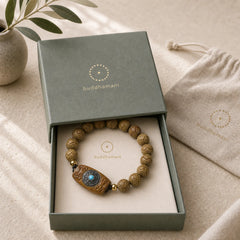 Green Sandalwood Ebony Wood Sandalwood Om Mani Padme Hum Soothing Bracelet featuring Green Sandalwood, Sandalwood, Ebony Wood