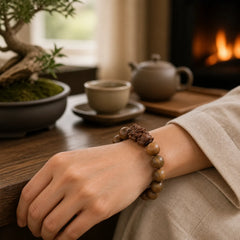 Green Sandalwood Pixiu Attract Wealth Bracelet featuring Green Sandalwood, Sandalwood, Pixiu
