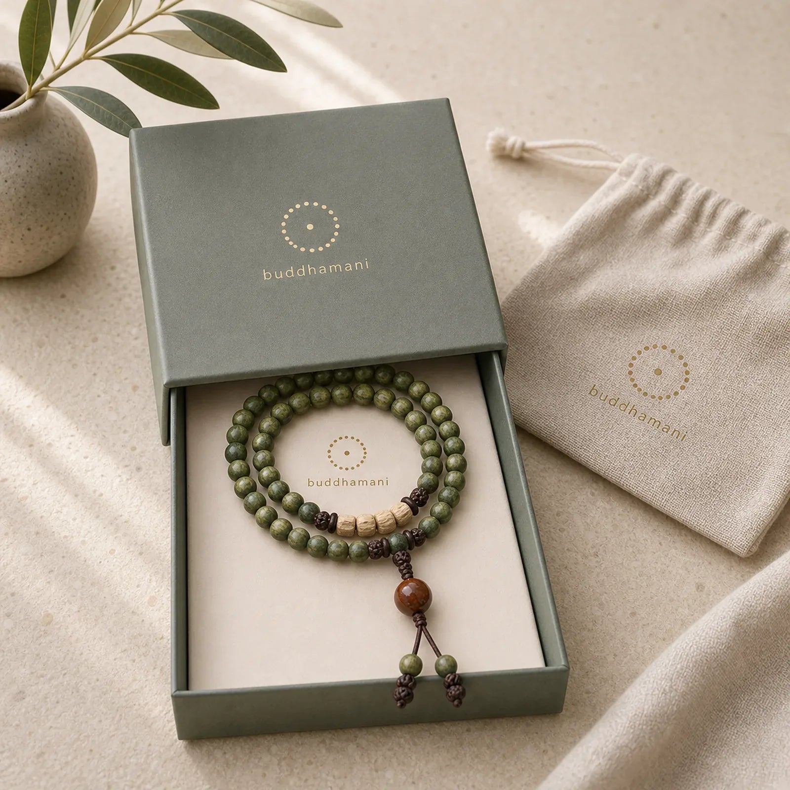 Green Sandalwood Positive Peace Bracelet featuring Green Sandalwood, Sandalwood