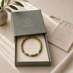 Green Sandalwood Serenity Jade Accent Barrel Bead Bracelet featuring Green Sandalwood, Sandalwood, Jade