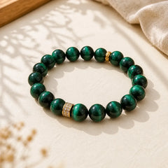 Green Tiger Eye Positive Bracelet featuring Green Tiger Eye, Tiger Eye