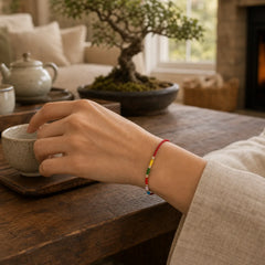 Hand Woven Colorful Red String Protection Tibetan Adjustable Bracelet featuring Red String, Copper