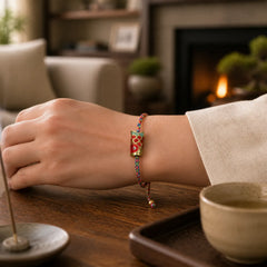 Hand-Woven Colorful String Koi Fish Luck Braided Bracelet featuring Koi Fish, Yin Yang Symbol