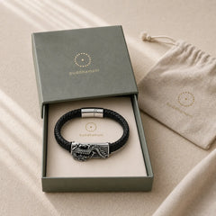 Hand-Woven Dragon Strength Braided Stainless Steel Bracelet featuring Dragon, Titanium Steel, The Phoenix