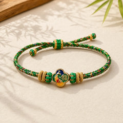 Hand-Woven Koi Fish Fu Character Success Rope Bracelet featuring Koi Fish, Fu Character, Red String