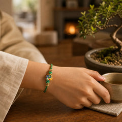 Hand-Woven Koi Fish Fu Character Success Rope Bracelet featuring Koi Fish, Fu Character, Red String