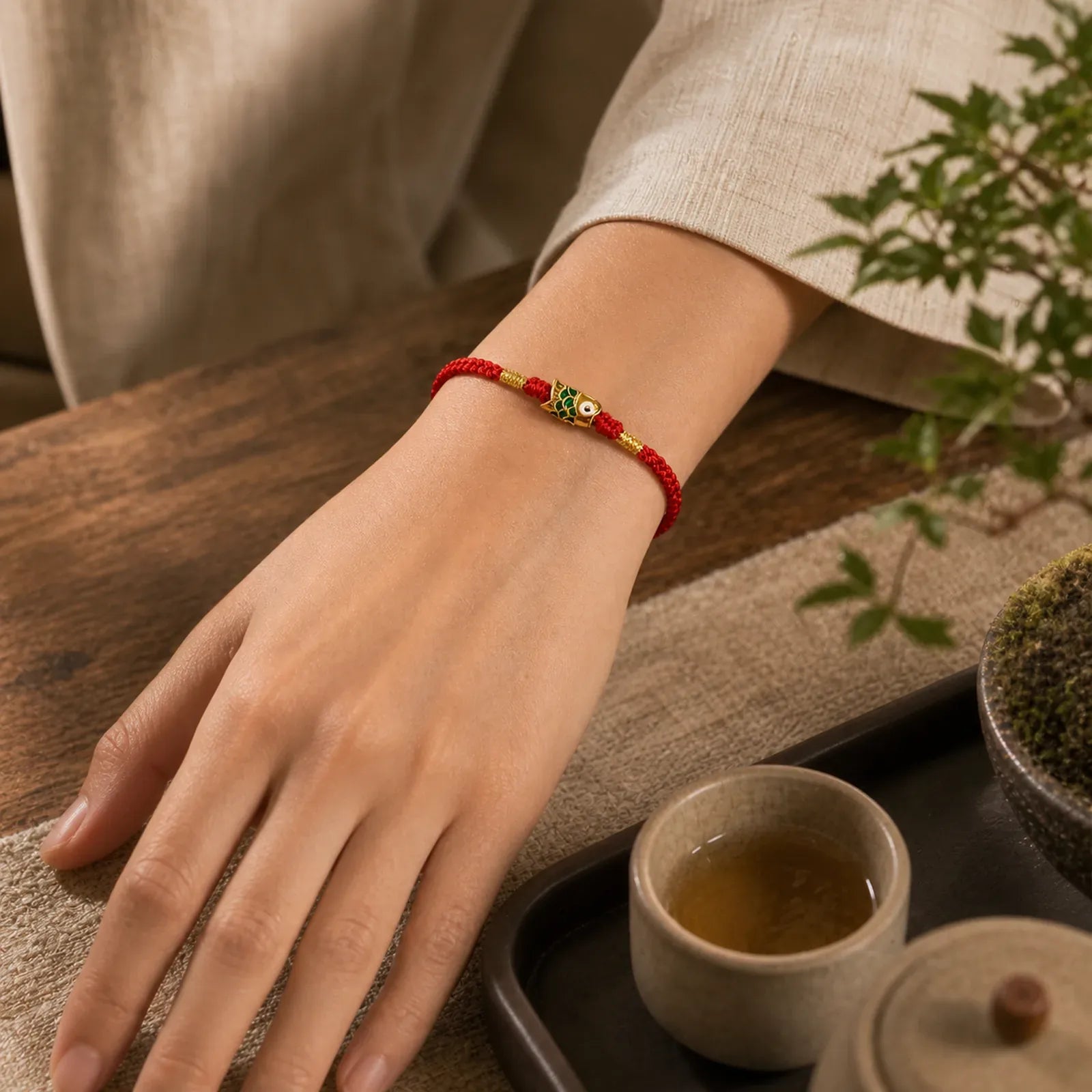 Hand-Woven Koi Fish Success Rope Bracelet featuring Koi Fish, Red String, Yin Yang Symbol