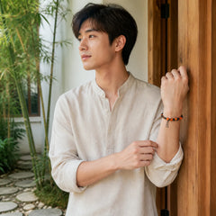 Hand-Woven "Prosperous Universe" Knotting Prosperity Multicolor Cord Bracelet featuring Red String
