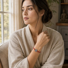 Hand-Woven Red String Bagua Protection Adjustable Bracelet featuring Red String, Bagua, Copper
