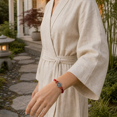 Hand-Woven Red String Bagua Protection Adjustable Bracelet featuring Red String, Bagua, Copper