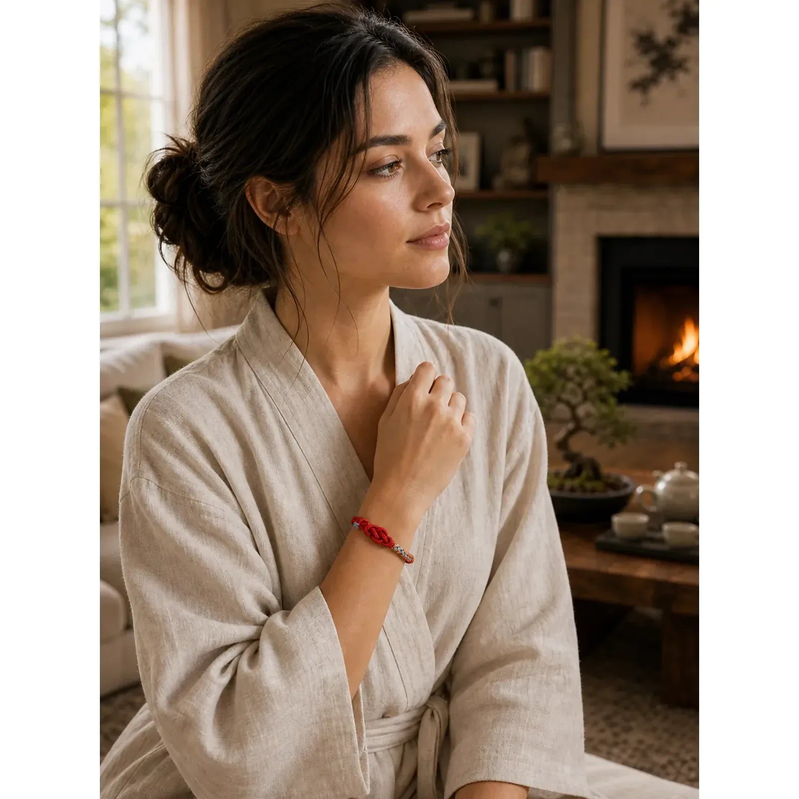 Hand-Woven Red String Chinese Knotting Luck Bracelet featuring Red String, Chinese Knotting