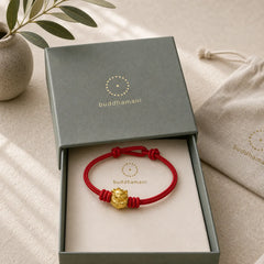 Hand-Woven Red String Copper Lucky Cat Blessing Adjustable Bracelet featuring Red String, Copper