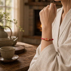 Hand-Woven Red String Koi Fish Strength Adjustable Braided Cord Bracelet featuring Red String, Koi Fish, Yin Yang Symbol