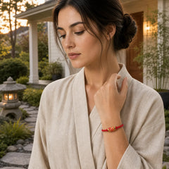 Hand-Woven Red String Koi Fish Strength Adjustable Braided Cord Bracelet featuring Red String, Koi Fish, Yin Yang Symbol