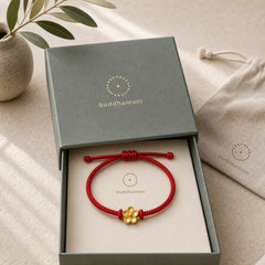 Hand-Woven Red String Small Peach Blossom Luck Braided Cord Bracelet featuring Red String, Copper