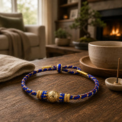 Hand-Woven String Om Mani Padme Hum Peace Bracelet featuring Om Mani Padme Hum, Om, Six True Words (Om Mani Padme Hum)