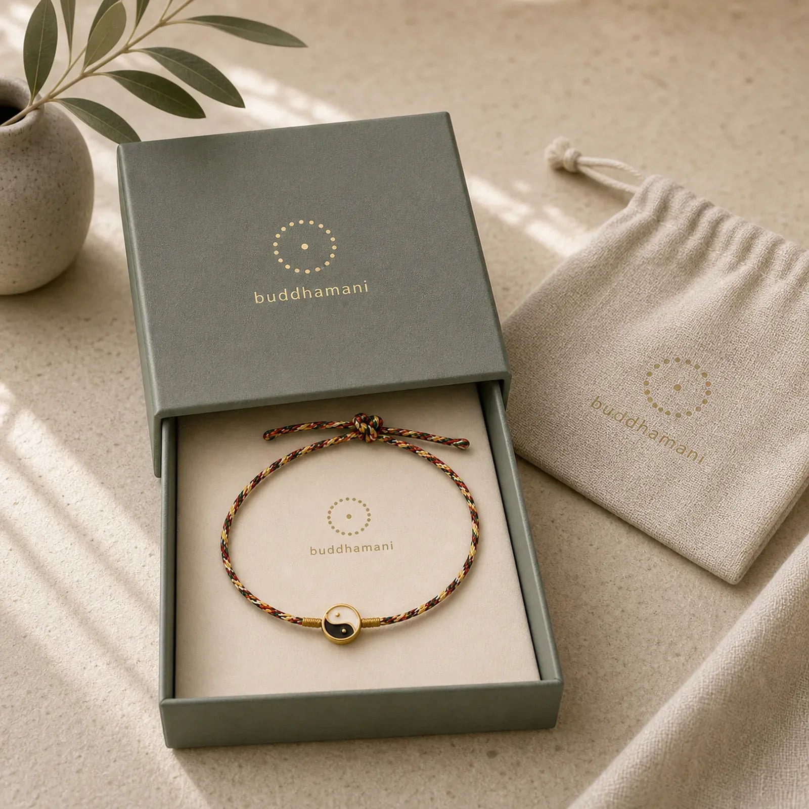 Hand-Woven Yin Yang Colorful Thin Cord String Protection Braided Bracelet featuring Red String, Yin Yang Symbol, Copper