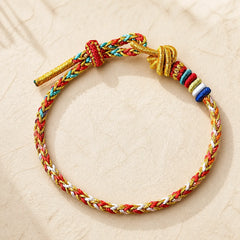 Handcrafted Colorful Gold Healing Braid Rope Bracelet featuring