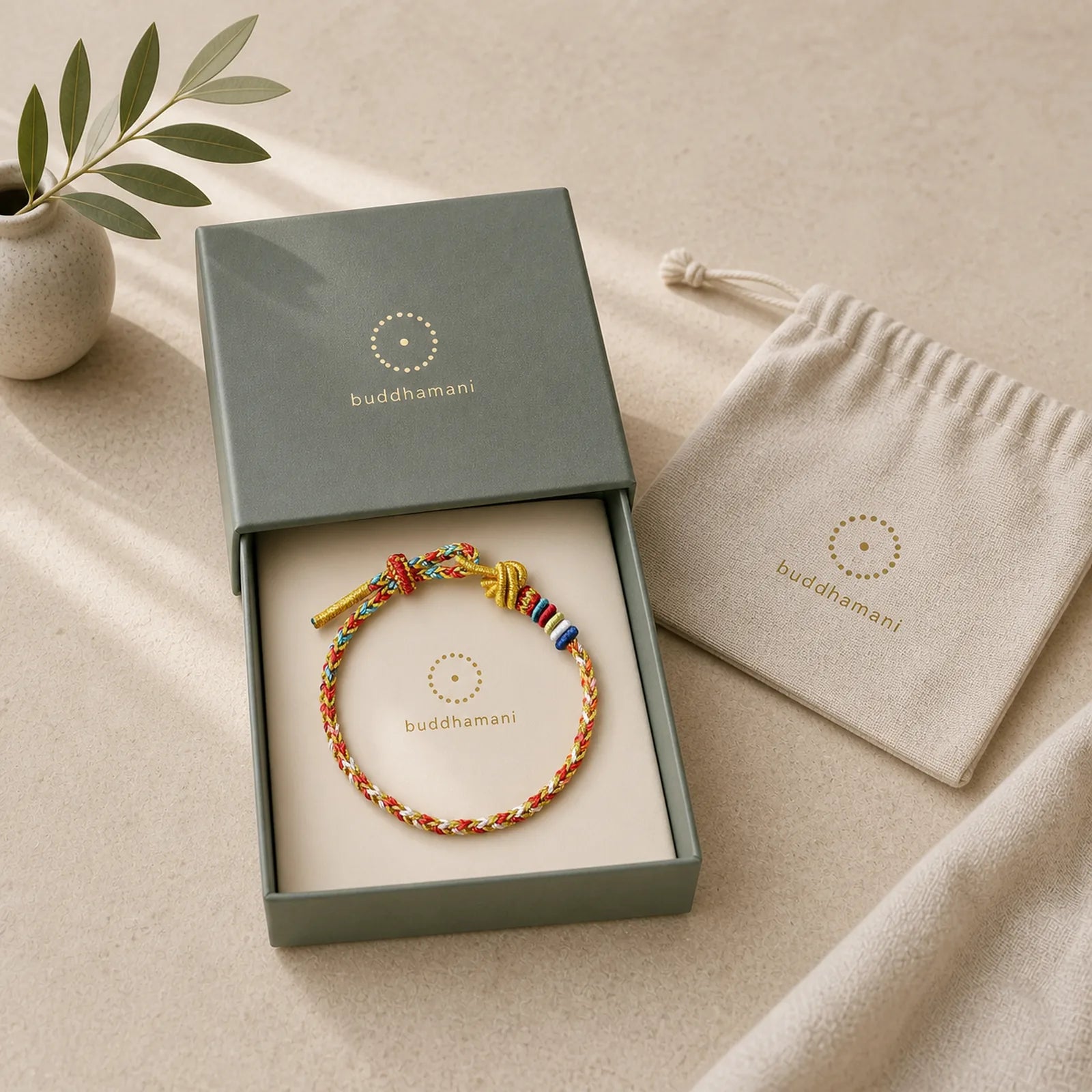 Handcrafted Colorful Gold Healing Braid Rope Bracelet featuring