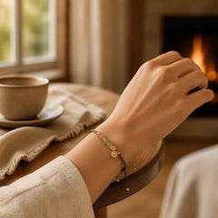 Handcrafted Hetian Jade Lotus Charm Luck Braided Bracelet featuring Jade, Lotus, Copper