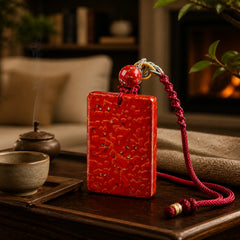 Handcrafted Lacquer Craft Sandalwood Protection Pendant Necklace featuring Sandalwood, Bamboo