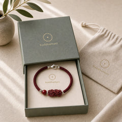 Handcrafted PiXiu Cinnabar Wealth Luck Braided Bracelet featuring Pixiu, Cinnabar, Red String