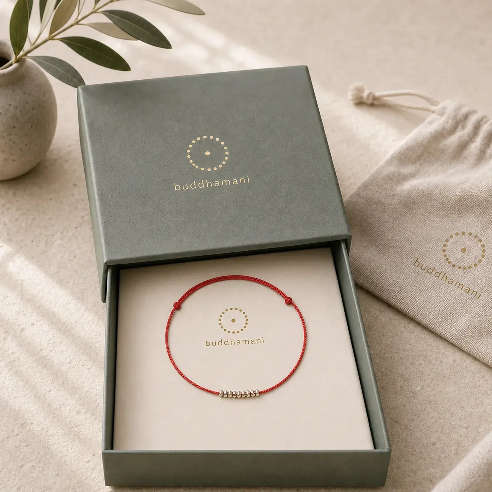 Handmade 925 Sterling Silver Small Pieces Protection Braided Ultra-Thin Rope Bracelet featuring Silver, Red String