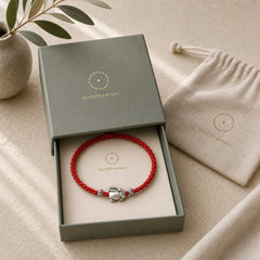 Handmade 999 Sterling Silver Rabbit Luck Rope Bracelet Anklet featuring Silver, Red String