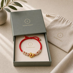 Handmade 999 Sterling Silver Year Of The Snake Red String Heart Peach Blossom Luck Bracelet featuring Silver, Red String