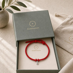 Handmade Braided Red String LUCKY Charm Adjustable Bracelet featuring Red String, Copper