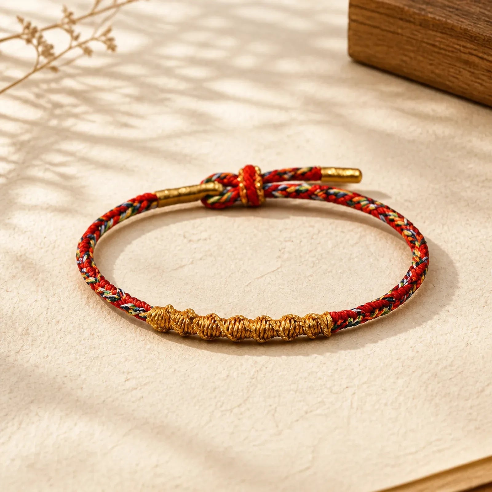 Handmade Chinese Zodiac Natal Buddha Luck Strength Braided Rope Bracelet featuring Dragon, Horse, Red String