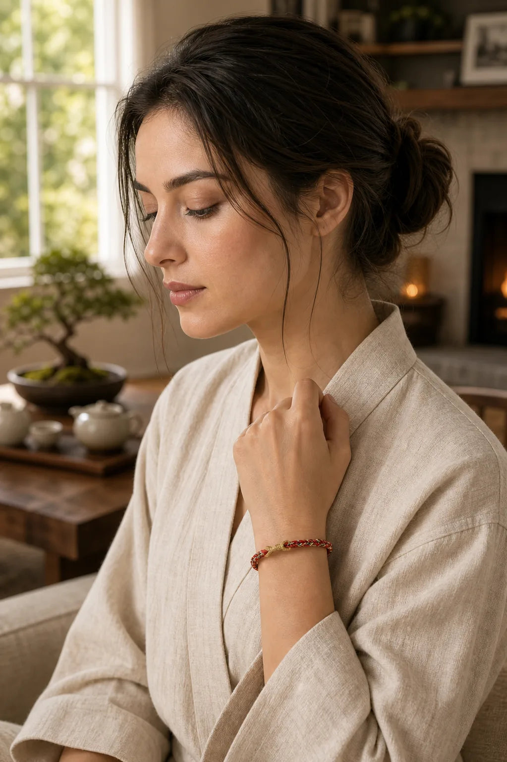 Handmade Chinese Zodiac Natal Buddha Protection Strength Braided String Bracelet featuring Dragon, Horse, Red String
