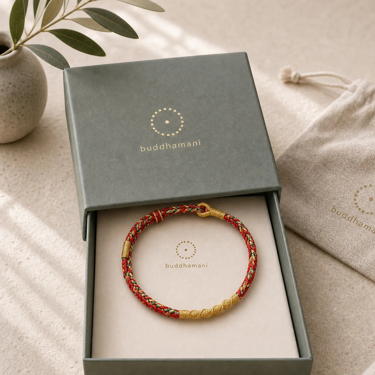 Handmade Chinese Zodiac Natal Buddha Protection Strength Braided String Bracelet featuring Dragon, Horse, Red String